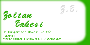 zoltan bakcsi business card