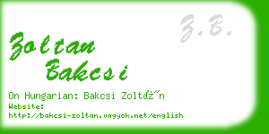 zoltan bakcsi business card